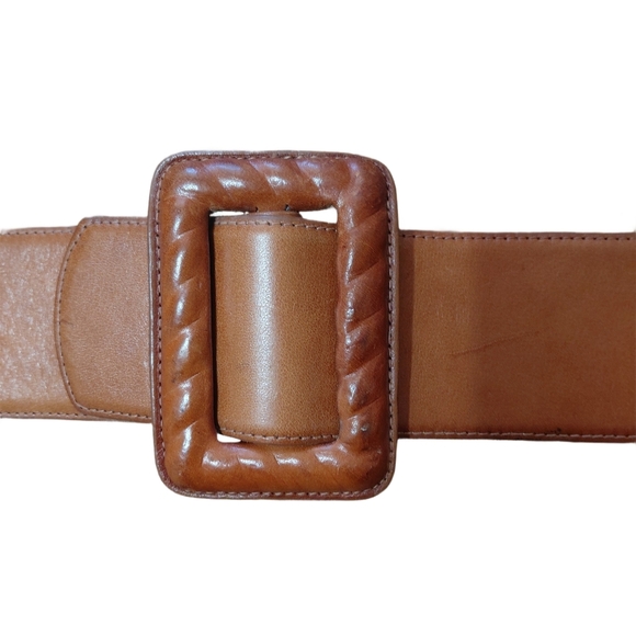 Set of Three Women\'s Wide Leather Belts Size 30 Brown, Green and Tan Statements main image 7